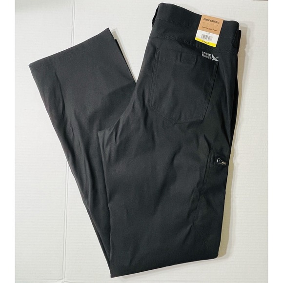 NWT Eddie Bauer Rainer Tech Pants Men's 32x34 Black Hiking Outdoor Tactical GORP - Picture 1 of 5
